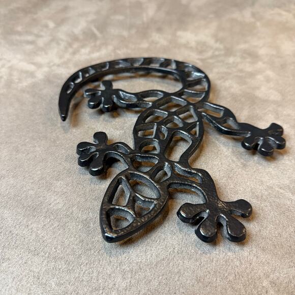 H&M Home Black Metal Trivet Lizard Gecko Southwestern Aztec - Picture 4 of 6